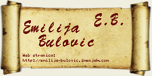 Emilija Bulović vizit kartica
